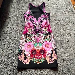XOXO Black Floral Print Mini Dress XS